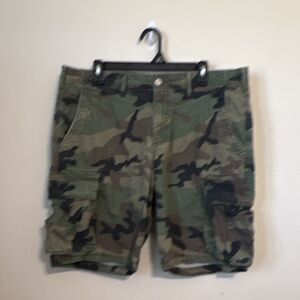 GAP Men's Camo Ripstop Cargo Shorts Waist 36 Cargo Pockets grunge skater